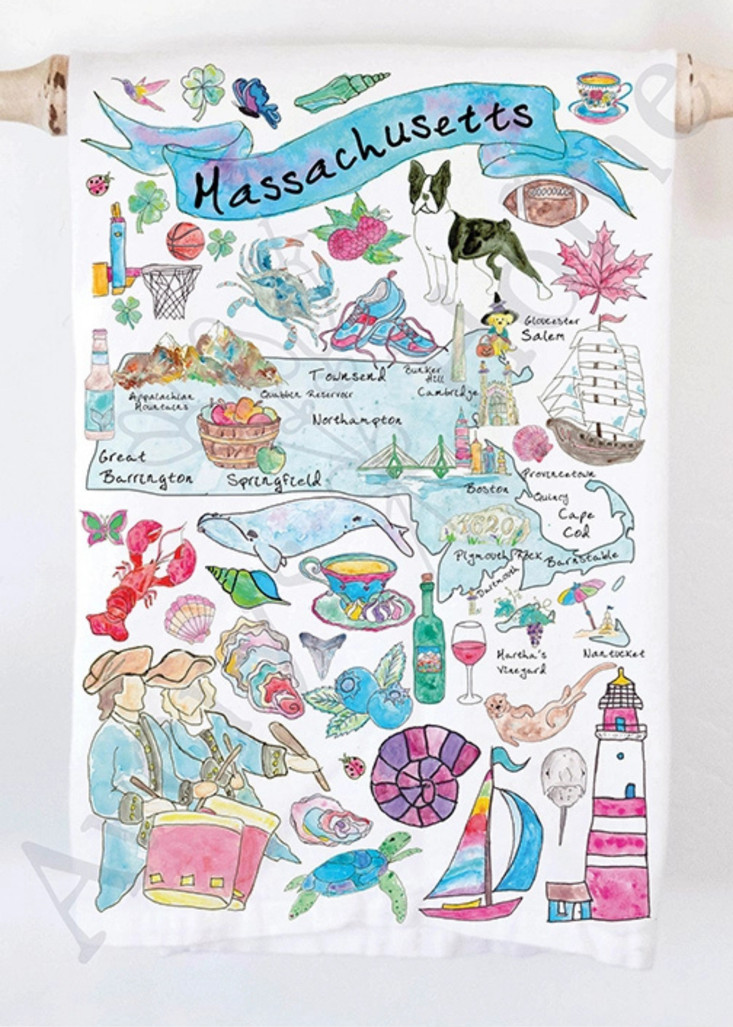 Massachusetts Dish Towel