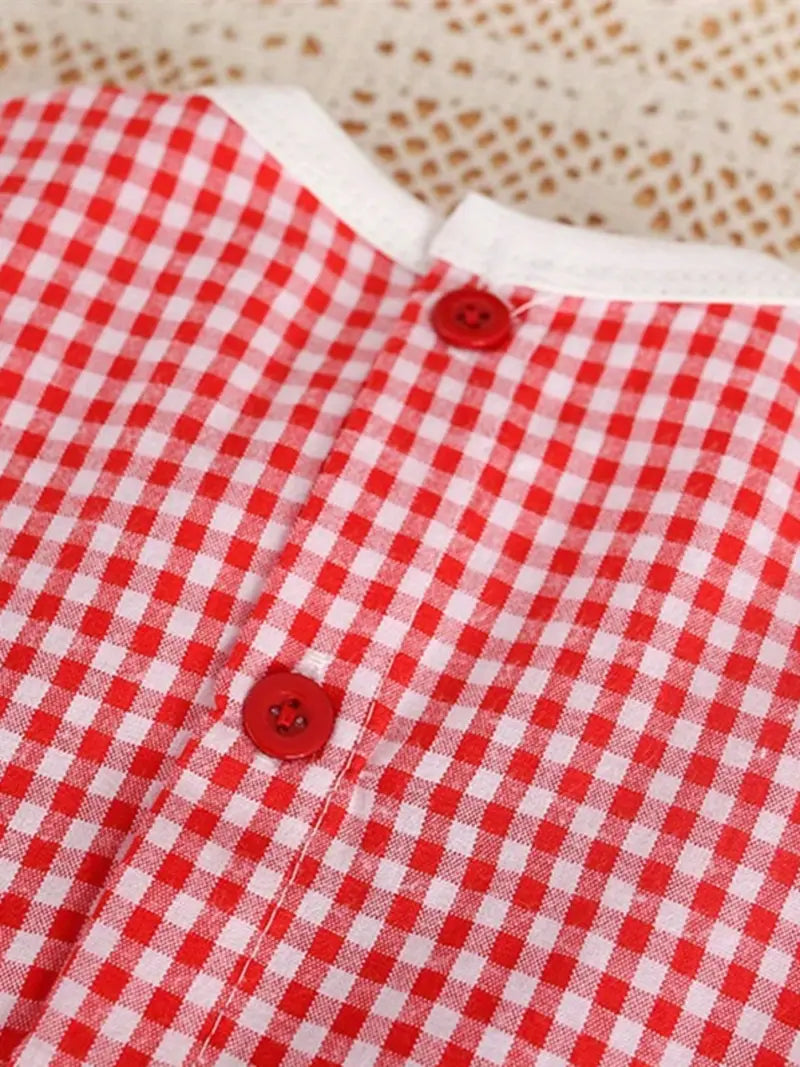Strawberry Gigham Romper