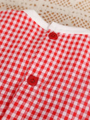 Strawberry Gigham Romper