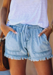 Dakota Denim Fringe Shorts
