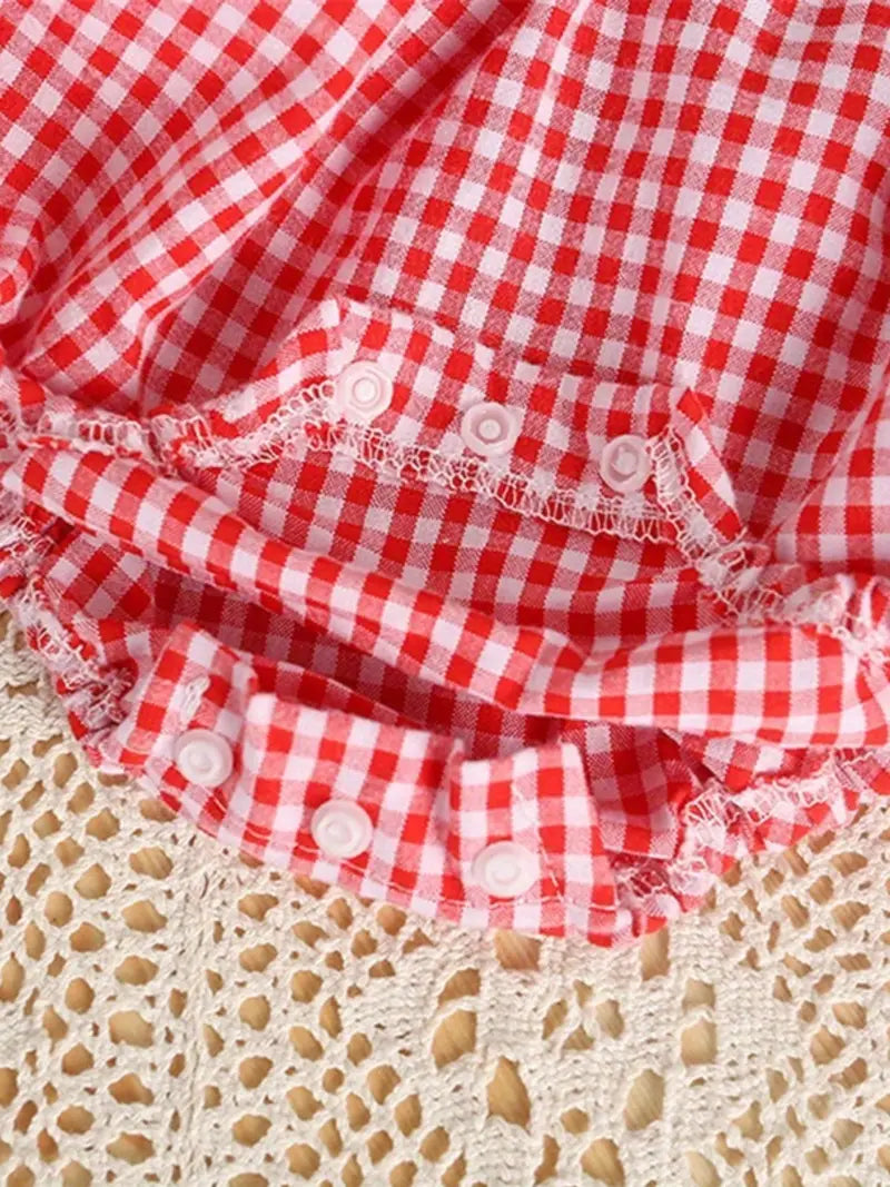 Strawberry Gigham Romper