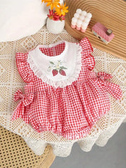 Strawberry Gigham Romper