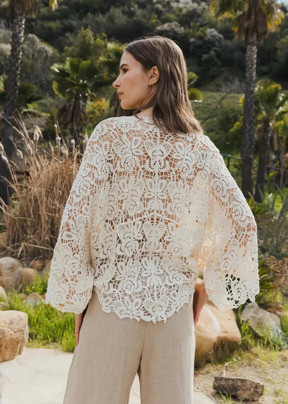 Flower Power Crochet Kimono