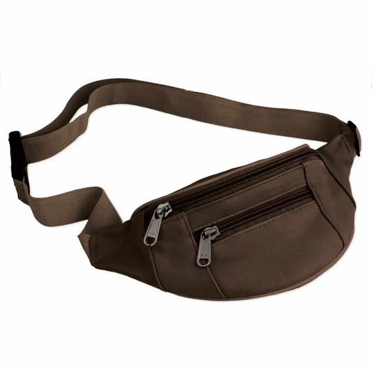 Leather Zippered Belt Bag