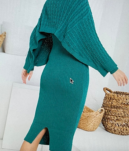 Shawl & Sweater Dress Set