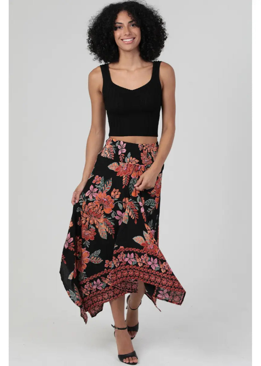 Fall Floral Maxi Skirt