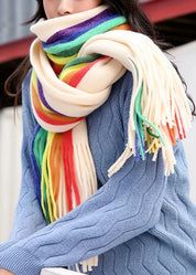 Multi-Colored Tasseled Scarf