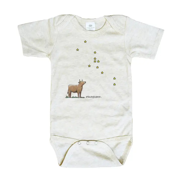 "Stargazer" Cow Baby Onesie
