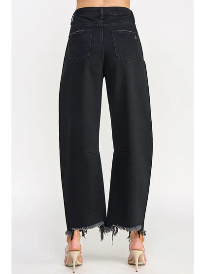 Black Slouchy Horseshoe Jeans