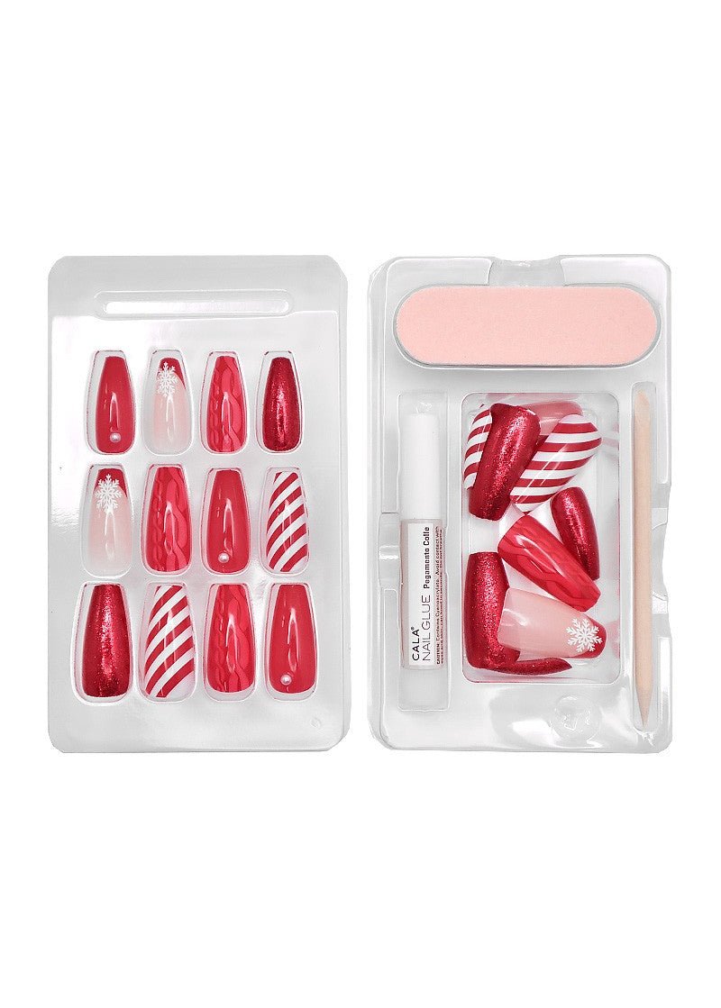 Candy Cane Press-On Nails