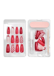 Candy Cane Press-On Nails