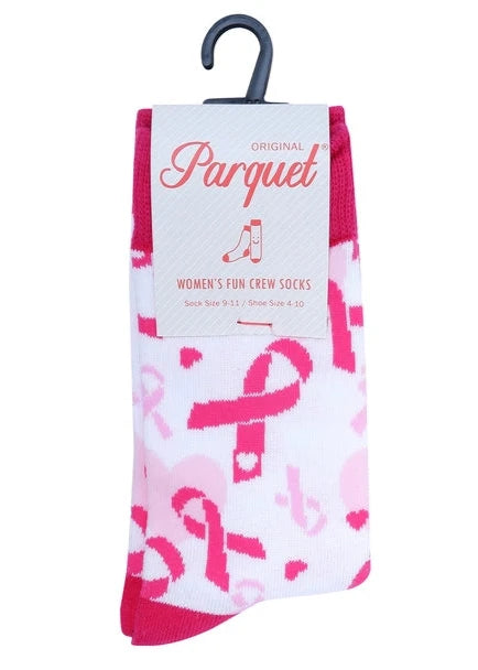 Breast Cancer Ribbon Sock