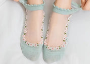Floral Lace Trim Socks