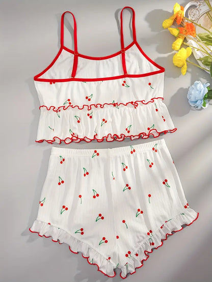 Cherry Print Pajama Set