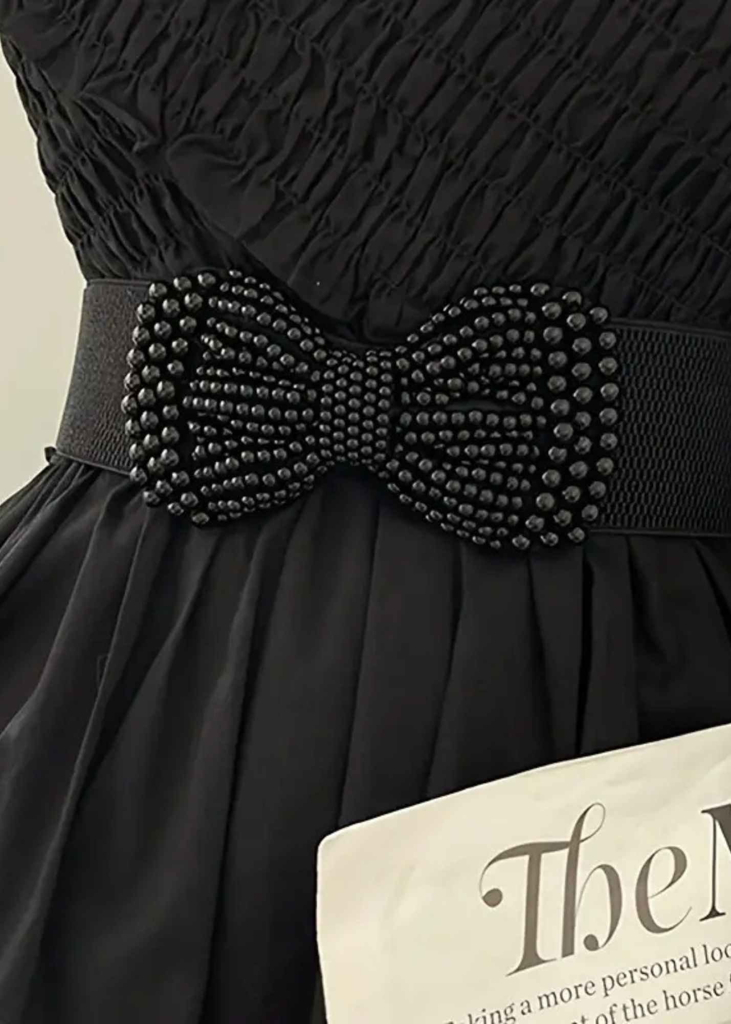 Faux Pearl Bow Belt