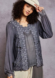 Cody Crochet V-Neck Top