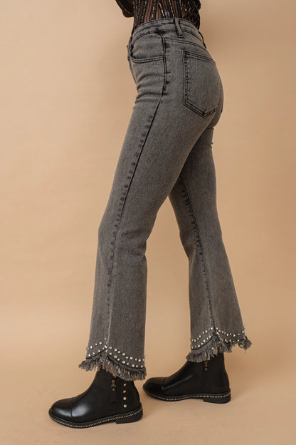 Rhinestone Distressed Jeans