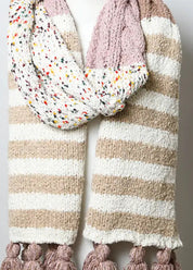 Speckle Stripe Tassel Scarf