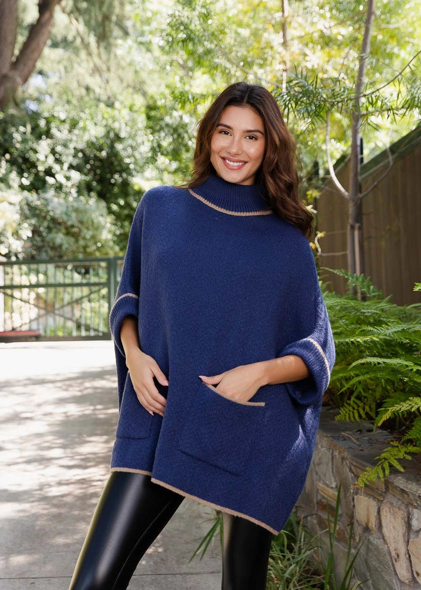 Trace Turtle Neck Poncho