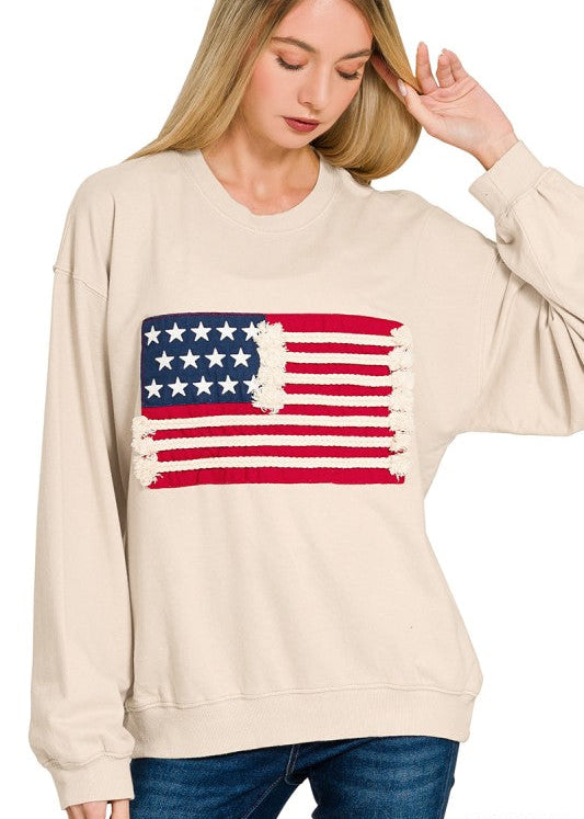 American Flag Pullover