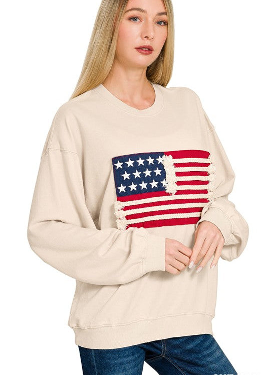 American Flag Pullover