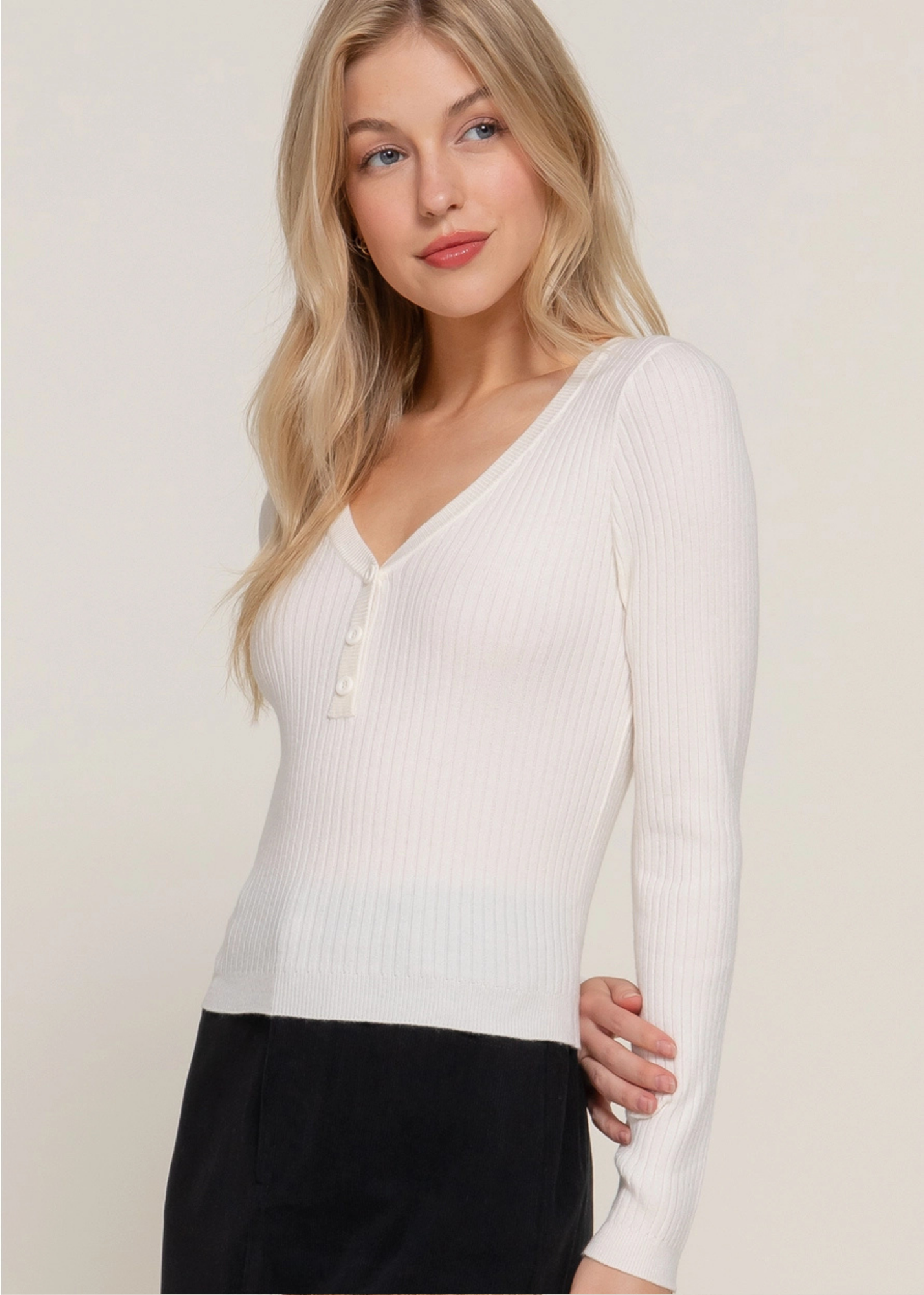 Henley Sweater Top