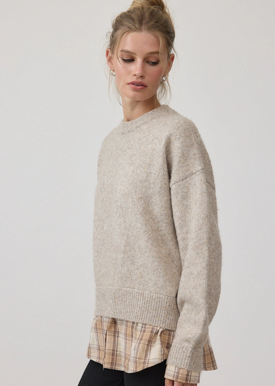 Penny Plaid Hem Sweater