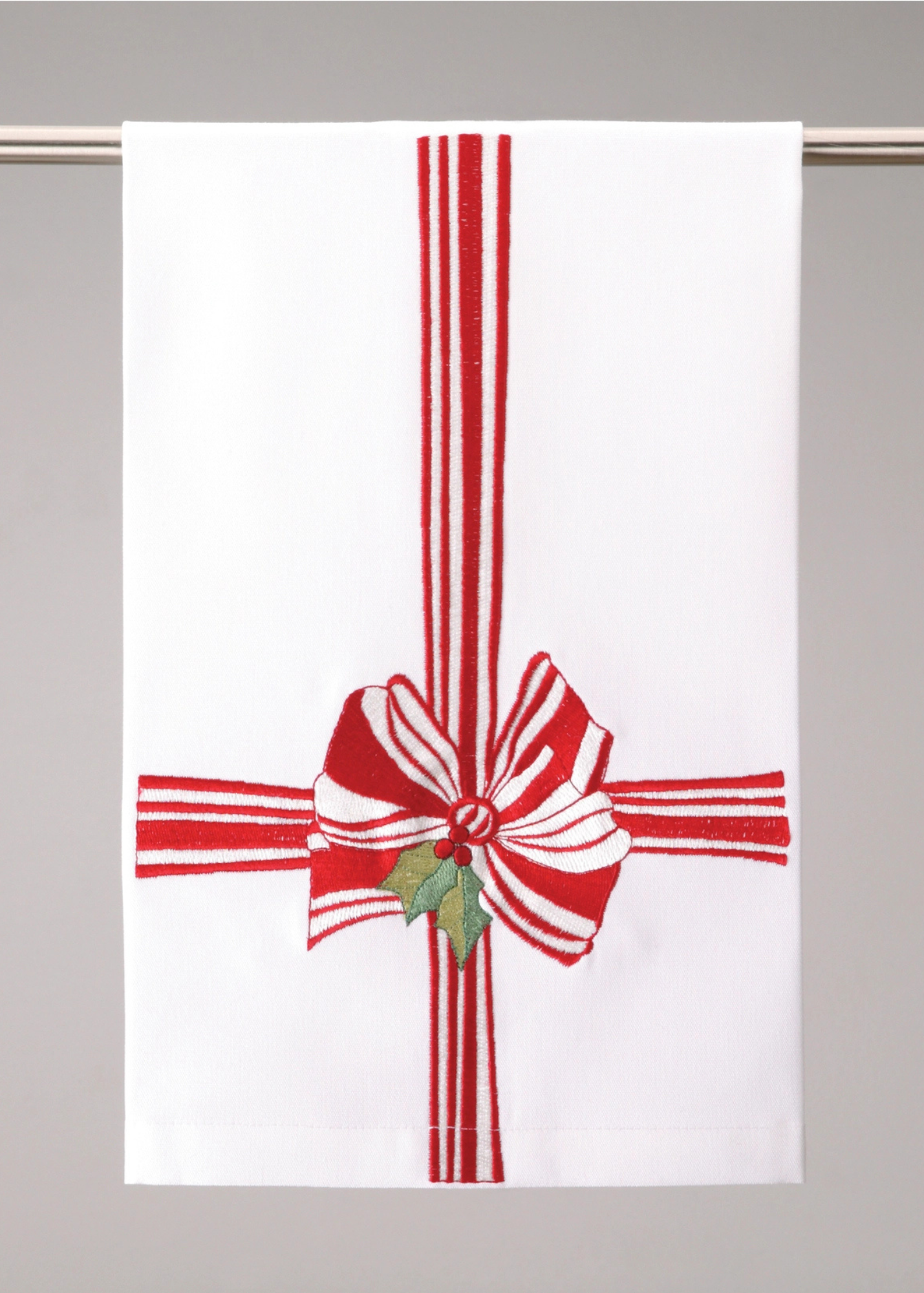 Red Ribbon Tea Towel