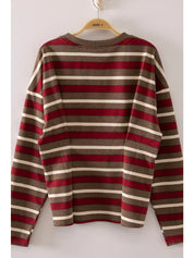Stripe Waist Pleated Top