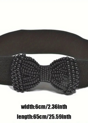 Faux Pearl Bow Belt