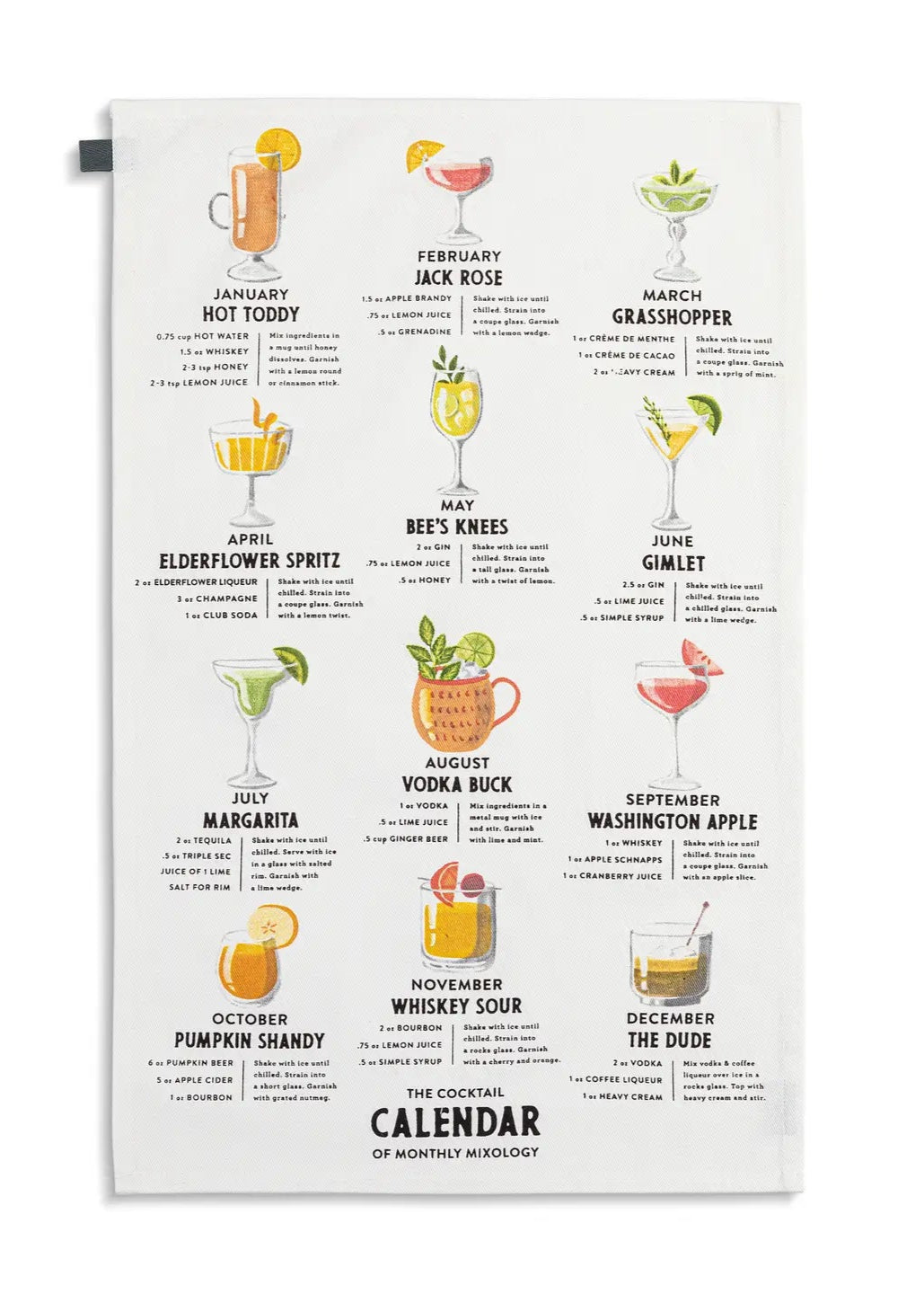 Cocktail Calender Towel