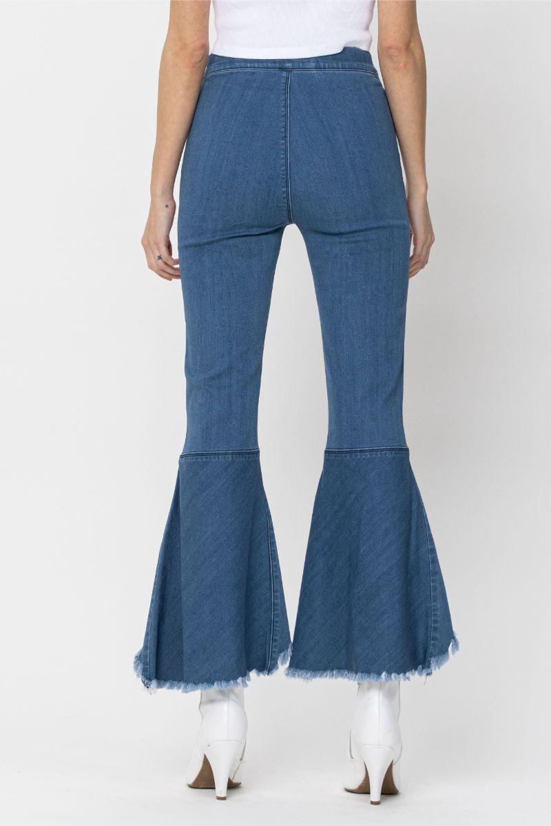 Crop Flare Fringe Jeans