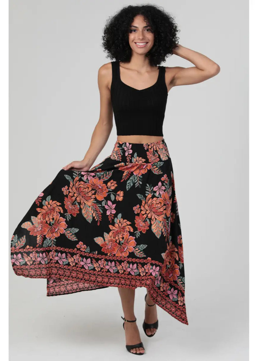Fall Floral Maxi Skirt