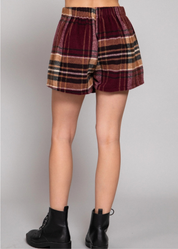 Front Wrap Plaid Skort