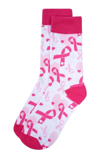 Breast Cancer Ribbon Sock