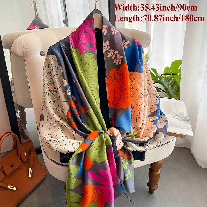 Floral Print Long Scarf