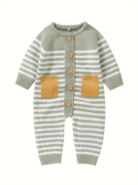 Striped Unisex Romper-Baby