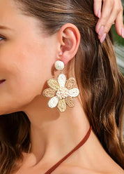 Raffia Flower Earring