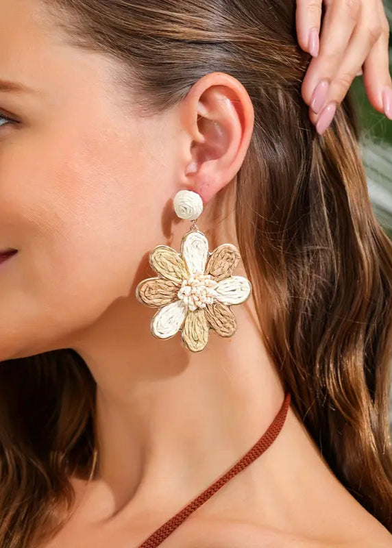 Raffia Flower Earring