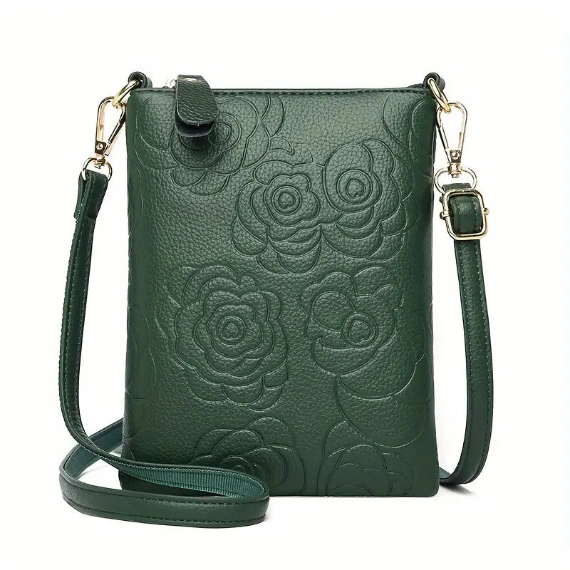 Embossed Floral Crossbody
