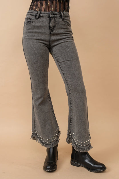 Rhinestone Distressed Jeans