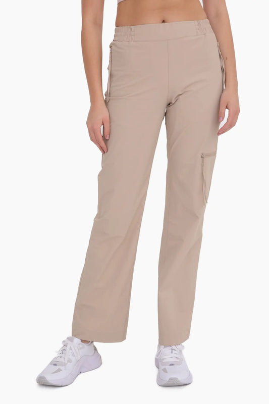 Mid-Rise Zippered Cargo Pants