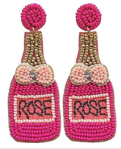 Rosé beaded earrings