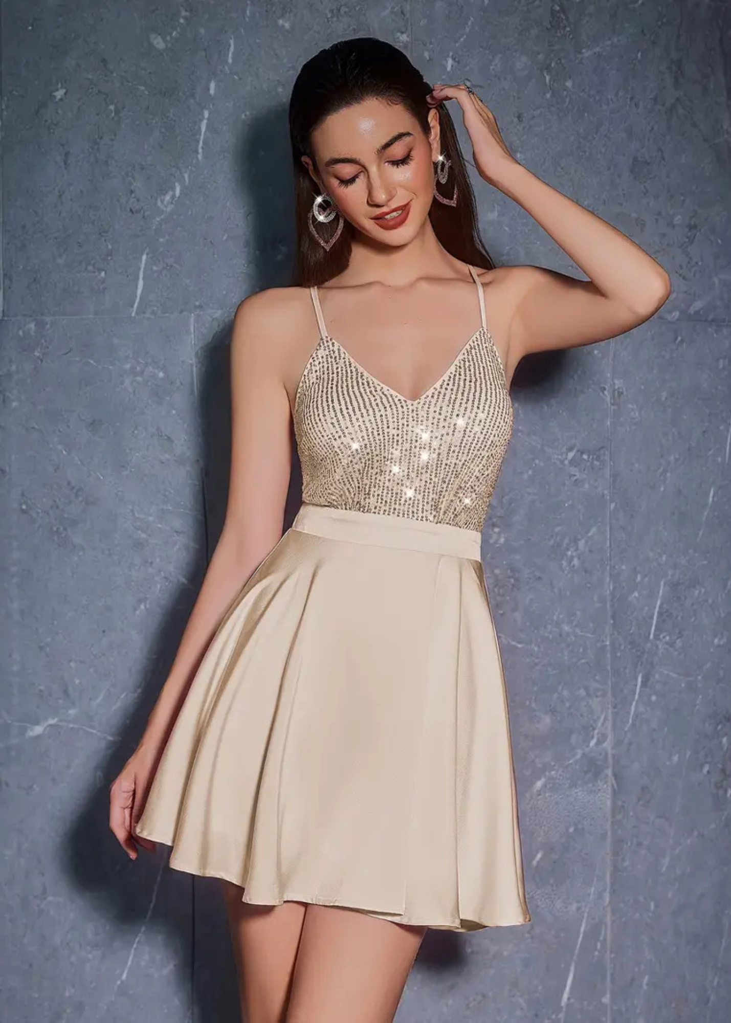 Champagne Sequin Dress