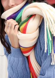 Multi-Colored Tasseled Scarf