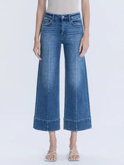 Pin Tuck Wide Jeans