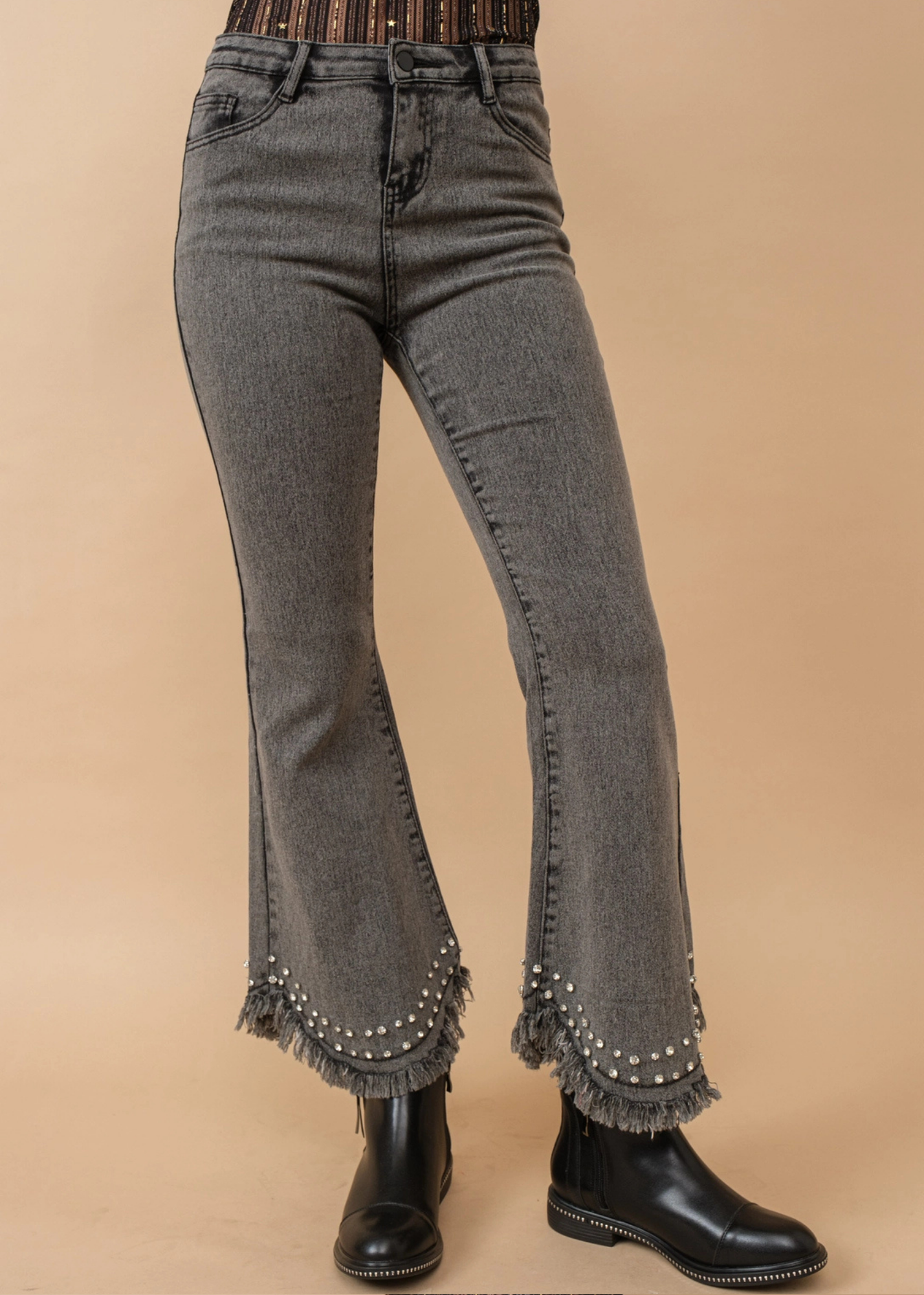 Rhinestone Distressed Jeans