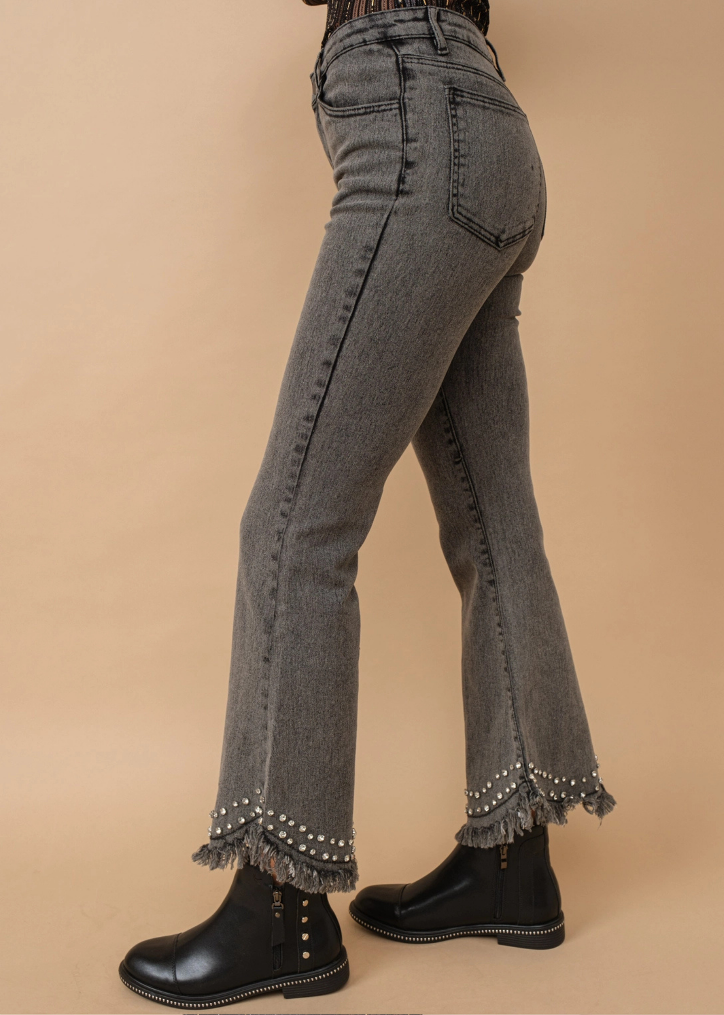 Rhinestone Distressed Jeans