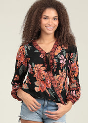 Fall Floral Blouse