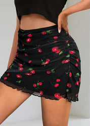 Cherry Print Skirt